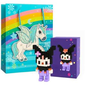 Tresneria Return Gift Set with 3D Gift Bag and DIY Kuromi Character Kit | Ages 7+ | Birthday Party | Party Favours (Set of 5, Kuromi)