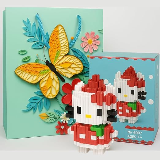 Tresneria 3D Gift Bag with Hello Kitty Character Kit, Return Gift Set, Ages 7+ (Hello Kitty, Set of 5)