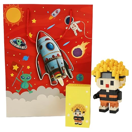 Tresneria 3D Gift Bag with Naruto Uzumaki Character Kit, Return Gift Set, Ages 7+
