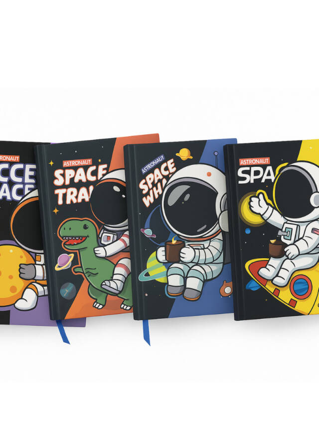 Tresneria Astronaut Diaries Set for Kids – Set of 4 | Space Theme Notebooks | Hardbound Journals for Boys & Girls