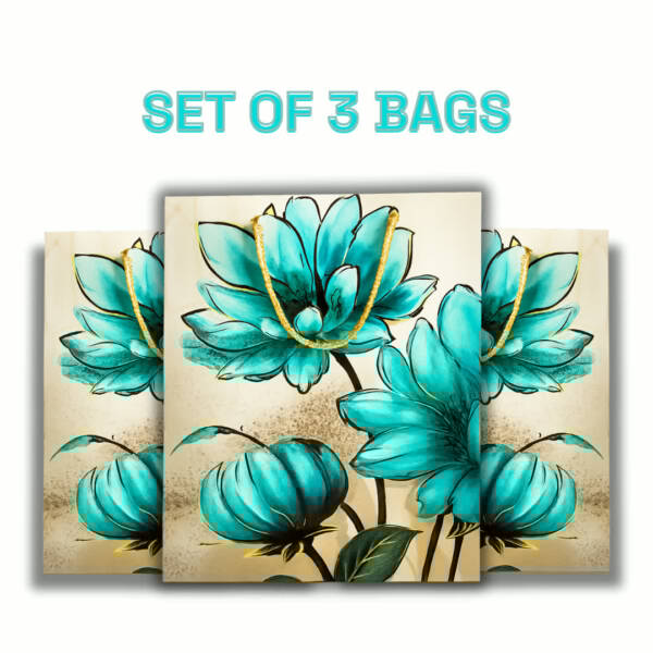 Teal Lotus Blossom Bag