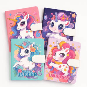 Tresneria Cute Unicorn Diaries Set Journal for Kids – Unicorn Themed Hardbound Diaries – Set of 4 | Ideal for Girls, Kids, and School Use.