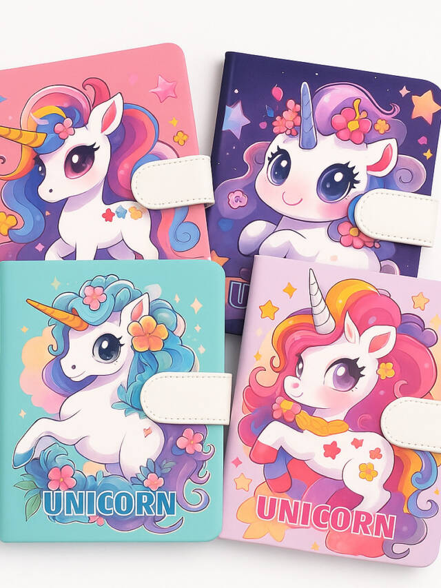Tresneria Cute Unicorn Diaries Set Journal for Kids – Unicorn Themed Hardbound Diaries – Set of 4 | Ideal for Girls, Kids, and School Use.